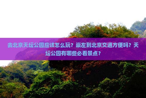 去北京天坛公园应该怎么玩？崇左到北京交通方便吗？天坛公园有哪些必看景点？