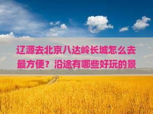 辽源去北京八达岭长城哪里玩