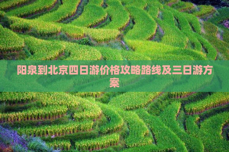 阳泉到北京四日游