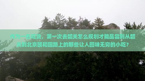 韶关到北京颐和园旅游小吃