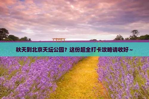 秋天到北京天坛公园攻略