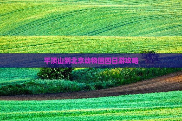 平顶山到北京动物园四日游攻略