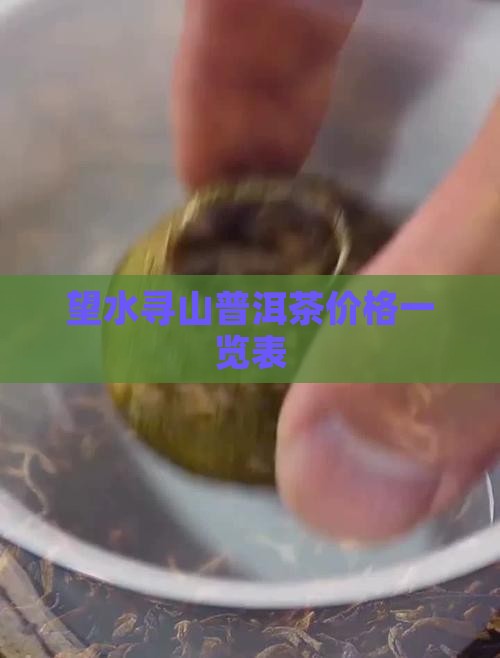 望水寻山普洱茶价格一览表