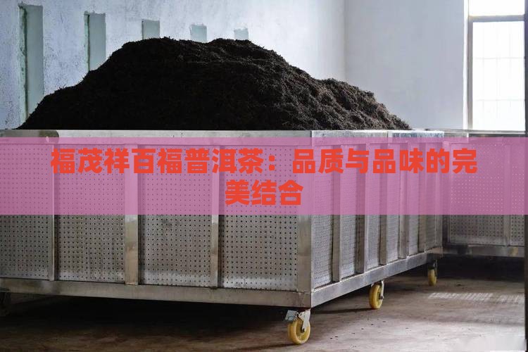 福茂祥百福普洱茶：品质与品味的完美结合