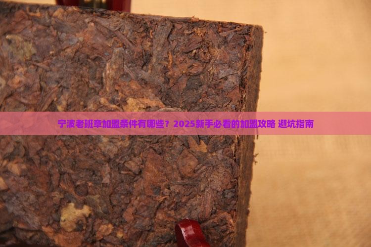 宁波老班章加盟条件有哪些