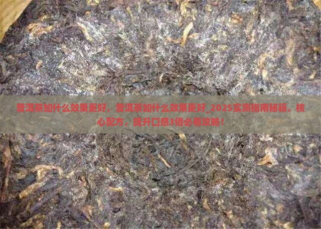 普洱茶加什么效果更好