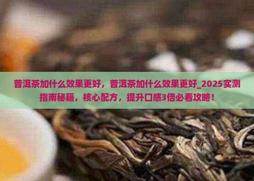 普洱茶加什么效果更好
