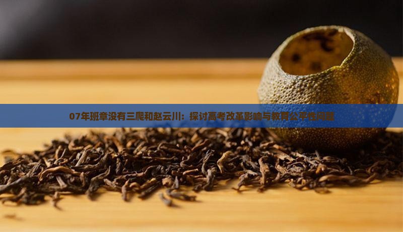 07年班章没有三爬和赵云川：探讨高考改革影响与教育公平性问题