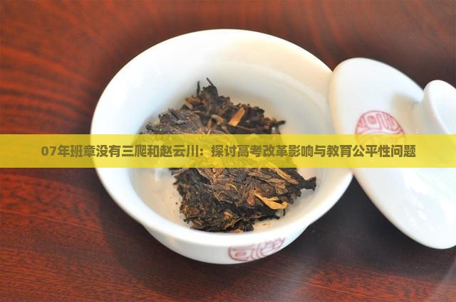 07年班章没有三爬和赵云川：探讨高考改革影响与教育公平性问题