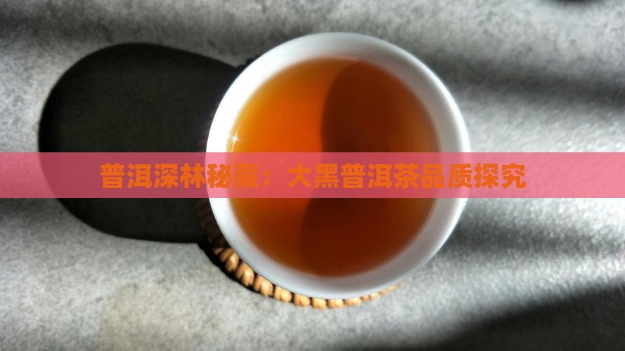 普洱深林秘藏：大黑普洱茶品质探究