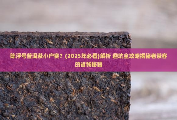 陈浮号普洱茶小户赛