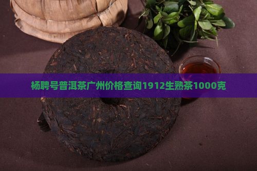 杨聘号普洱茶广州价格查询1912生熟茶1000克