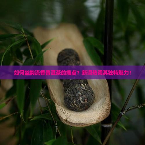 如何丝韵流香普洱茶的痛点？新词热词其独特魅力！