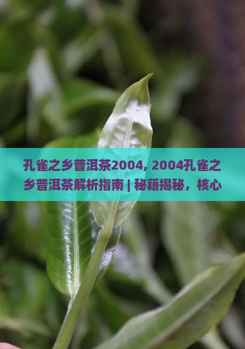 孔雀之乡普洱茶2004