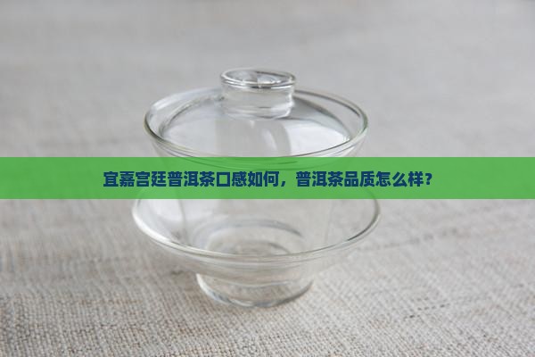 宜嘉宫廷普洱茶怎么样好喝吗