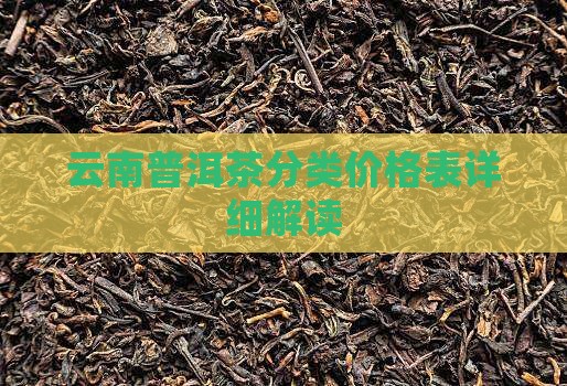 云南普洱茶分类价格表详细解读