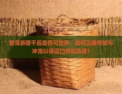 普洱茶晒干后是否可饮用，如何正确存放与冲泡以保证口感和品质？