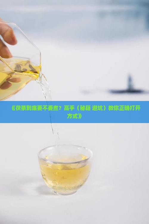 茯茶需要煮着喝吗