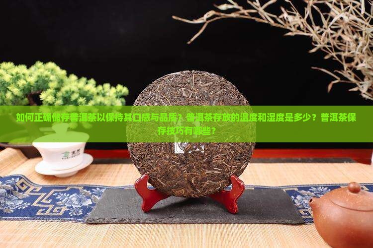 如何正确储存普洱茶以保持其口感与品质？普洱茶存放的温度和湿度是多少？普洱茶保存技巧有哪些？