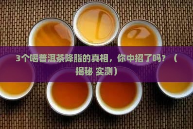 普洱茶降脂机制