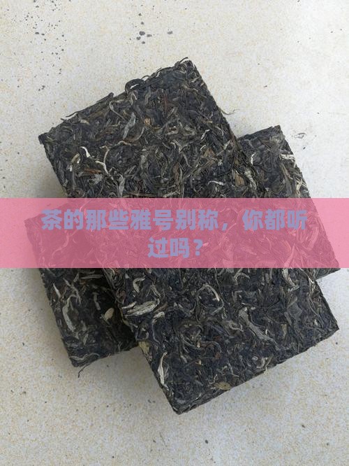 茶的雅号别称有哪些