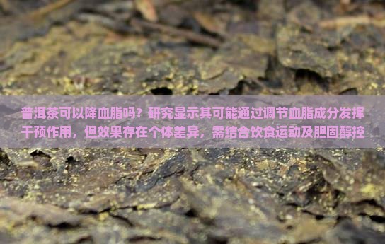 普洱茶可以清血脂吗