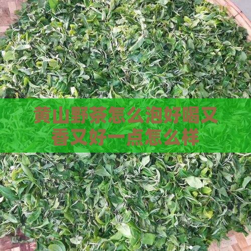 黄山野茶怎么泡好喝