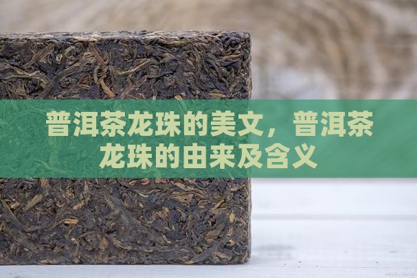 普洱茶龙珠的美文