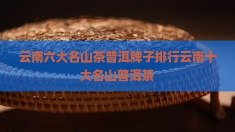 云南六大名山茶普洱牌子排行