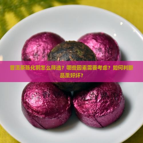 普洱茶陈化前怎么筛选？哪些因素需要考虑？如何判断品质好坏？