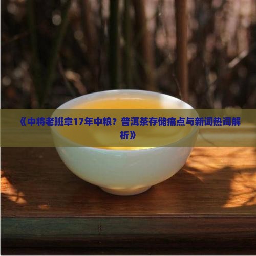 《中将老班章17年中粮？普洱茶存储痛点与新词热词解析》