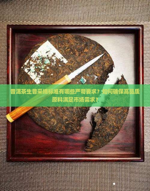 普洱茶生普采摘标准有哪些严苛要求？如何确保高品质原料满足市场需求？