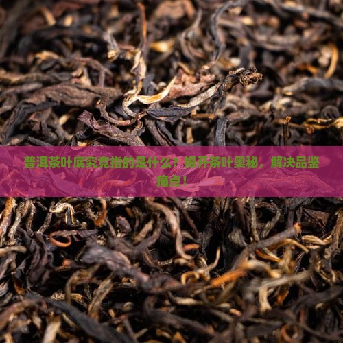 普洱茶叶底究竟指的是什么？揭开茶叶奥秘，解决品鉴痛点！