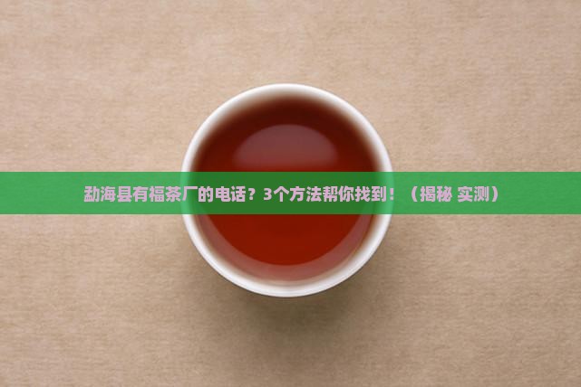 勐海县有福茶厂的电话