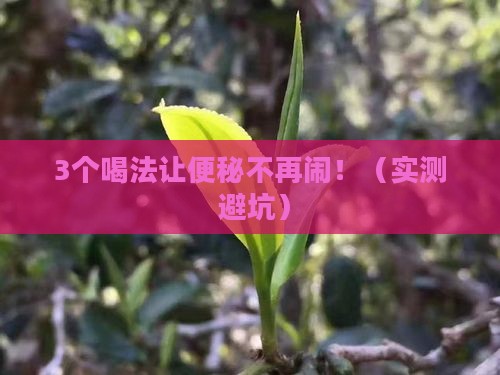 喝什么便秘茶最有效