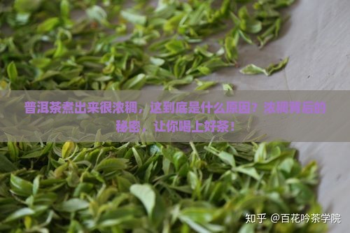 普洱茶煮出来很浓稠