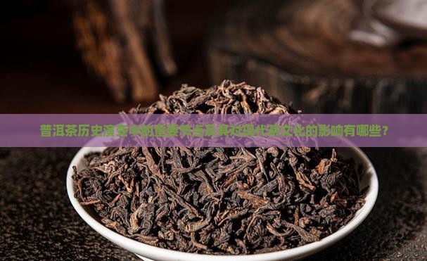 普洱茶历史演变中的重要节点及其对现代茶文化的影响有哪些？