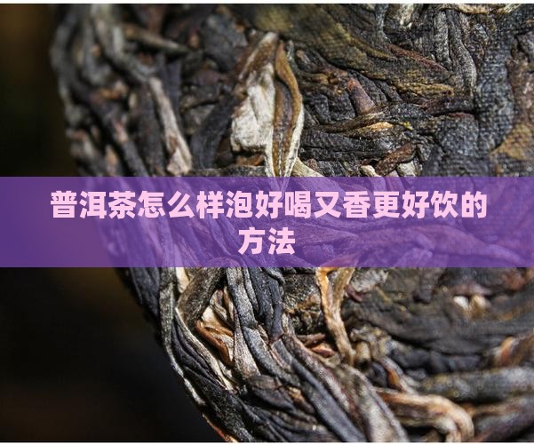 普洱茶怎么样泡好喝又香更好饮的方法