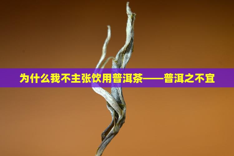 为什么我不主张饮用普洱茶——普洱之不宜