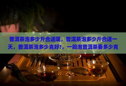 普洱茶泡多少斤合适