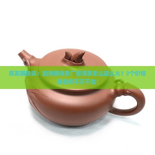 茶友圈热议：勐海顺海茶厂普洱茶怎么这么火？3个价格秘密你不可不知！