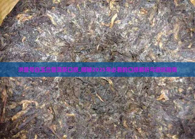 洪普号白玉兰普洱茶口感