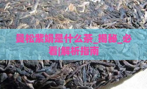 曼松紫娟是什么茶