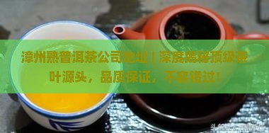 漳州熟普洱茶公司地址