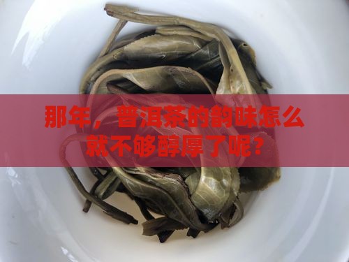 那年，普洱茶的韵味怎么就不够醇厚了呢？