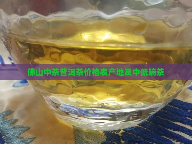 佛山中茶普洱茶价格表产地及中低端茶