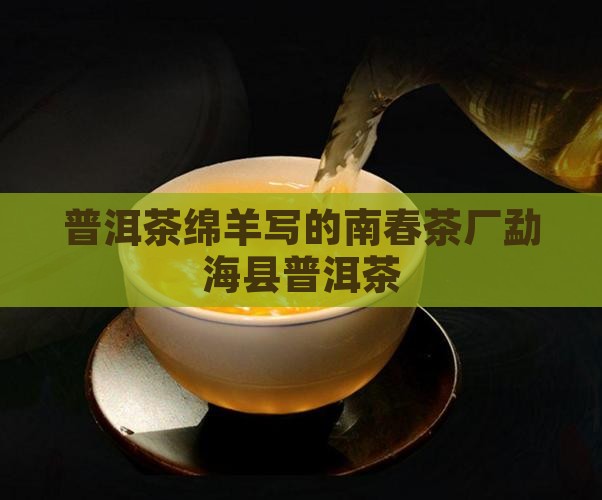 普洱茶绵羊写的南春茶厂