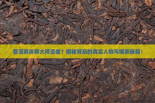 普洱茶讲解大师是谁呀