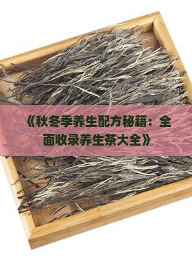 《秋冬季养生配方秘籍：全面收录养生茶大全》