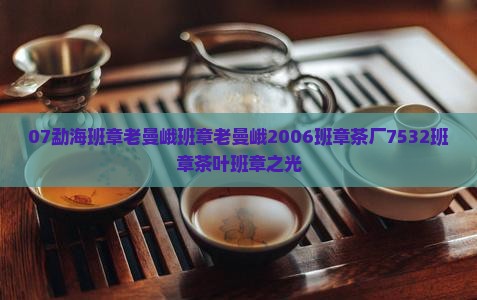 07勐海班章老曼峨班章老曼峨2006班章茶厂7532班章茶叶班章之光